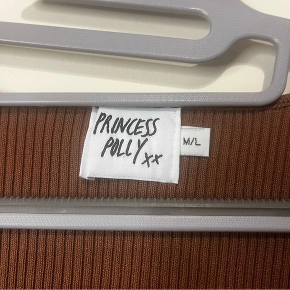 PRINCESS POLLY 90s Y2K Ribbed Front Tie Cropped Long Sleeve Cardigan - Picture 5 of 7